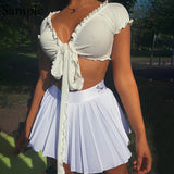 summer fashion casual print mini woman skirts high waist black white sexy short pleated skirt