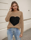 And Winter New Valentine's Day Knitted Shirt Collar Collar Love Velvet Sweater