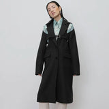 TWOTWINSTYLE Hollow Out Woolen Coats For Women Lapel Collar Long Sleeve High Waist Slim Jackets Female 2020 Clothing Fashion