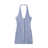 Homemade New Women's Classic Elastic Neck Dress