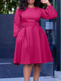 With Belt African Women's Clothing 2025 Autumn And Winter 2025 New Long-Sleeved Elegant Collar