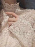 Elegant Turtleneck Blouse Women Casual Long Sleeve Slim Basic Tops Korean Fashio Lace Shirts Y2k Clothing 2022
