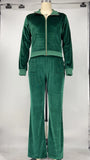 Tracksuit Winter Velvet Two Piece Set Zipper Jacket Top And Wide Leg Pants Sweatpants Matching Sets Casual Sport