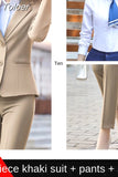 Women Blazer Elegant Chic Office Spring Autumn Professional Casual Solid Single Button Long Sleeve Blazer Straight Pants
