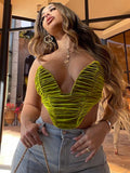 Sexy Slash Neck Draped Y2K Velvet Corset Women Tank Top Sleeveless Backless Strapless Party Club Festival Camisole Female
