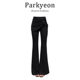 Long-Sleeved Polo Shirt Shirt Black Fake Two-Piece Suit Pants Two-Piece