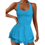 Women Tennis Dress Summer Casual Solid Color Sleeveless Open Back Athletic Mini Dresses with Pockets Sports Workout Golf
