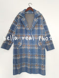 Philosophy Winter Plaid Women Faux Mink Cashmere Woolen Coat ladies casual turn-down collar coats female warm