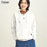 Women Fleece Hooded Sweatshirt 2022 Winter Long Sleeve Loose Hoodie Multicolor Warm Casual Streetwear