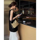 Fashion Collar Sleeveless Vest Loose Dress Sweet Sweet Folded Skirt