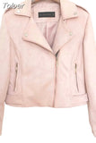 2023 New Arrial Women Autumn Winter Suede Faux Leather Jacket Lady Fashion Matte Motorcycle Coat Biker 9 Colors