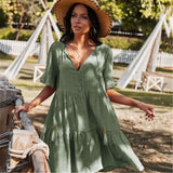Dress 2021 Women Pink Elegant Midi Sleeve Ruffle Mini Vintage Dress Sweet V Neck Party Clothes Robe Femme Y2k