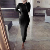 Dress Black Long Sleeve Plus Size Clothing Autumn Winter Fashion Twist Knitted Jumper Sweater Dresses For Women
