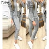 Pieces Sets Women Casual Sport Joggers Long Sleeve Zipper Coat Pants Set 2023 Spring Streetwear Track Suit