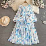 And Autumn Gentle Style Temperament Long Sleeves Low Circle To Receive The Waist Thin Long A-Word Large Pendted