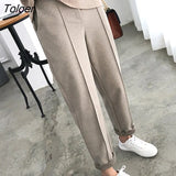 High Waist Woolen Harem Pants Women Autumn Winter Oversized Pencil Pants Female Loose Casual Women Trousers Pantalon