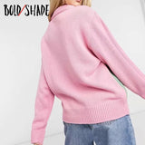 Bold Shade Skater Girl Style Y2K Sweaters Pastel Aesthetic Knitting Graphic Printing Loose Pullover Sweater Indie Women