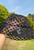 Flower Pattern Lace Bucket Hat-Outfit