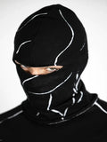 Geometric Printing Y2K Thermal Mask Harajuku Street Autumn/Winter Party Mask Knitted Women's Hat Hip Hop Balaclava