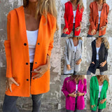 2025 New Hot Fashion Long-Sleeved Solid Coat Women's