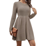 Autumn And Winter Explosion Of Women's Pure Color Doll Sweater Dress