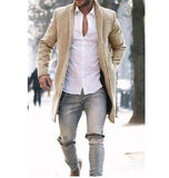 Coats Casual Fashion Pockets Long Coats Overcoat Long Sleeve Winter Parka Single-breasted 2020 New Male Long Coats