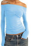 Shoulder See Through Mesh Women's T-shirt Spring 2023 Y2k Tops Long Sleeve Crop Tees Streetwear Sexy Ruched T Shirts