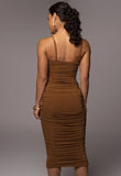 Sexy Pleated Strap Midi Party