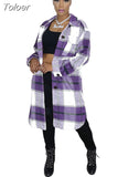 Elegant Fashion Checkered Coat Women Autumn Winter Clothing 2023 Single Breasted Long Flannel Plaid Jacket