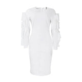 Large-Size Women's Autumn New Fashion Temperament Tongle Elegant African Large-Size Long-Sleeved