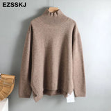 Autumn Winter basic oversize thick Sweater pullovers Women 2021 loose cashmere turtleneck Sweater Pullover female Long