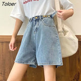 Women Denim Wide-leg Loose Vintage 5XL Retro Adjusted-waist Buttons Washed All-match Streetwear Ulzzang Summer Korean