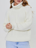 Thick Winter Sweaters Womens Oversized Pullovers Warm Jumper Loose Solid Green Sweaters For Women Turtleneck