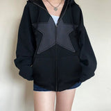 Toloer And Winter New Add Velvet And Thick Hoodie Men And Women Star Zipper Hat Cardigan