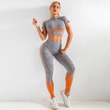 Piece Push Up Set Leggings Shirt Gym Sets Tracksuit Women Workout Gym Clothing Sport Clothes Fitness Suits Women's