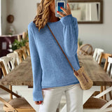 Sheintemu Autumn And Winter Long Sleeve Simple Solid Color Sweater