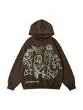 hoodie with hood and graffiti