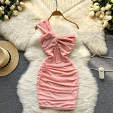 Irregular Women Mesh Summer Dress 2022 Halter Elegant Sexy Vacation Slim Temperament Ladies Mini A Line