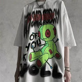 Black Japan T Shirt Loose Summer Oversize T Shirt Women Harajuku Punk Short Sleeves T-shirts Tops Tee Hip Hop T-Shirt for