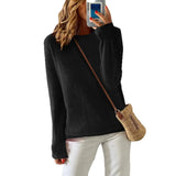 Sheintemu Autumn And Winter Long Sleeve Simple Solid Color Sweater