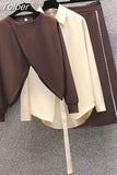 Spring Creative Shirt Personalized Long Sleeve T-shirt High Waist Pants Three Piece Elegant Women's Pants Set Casual