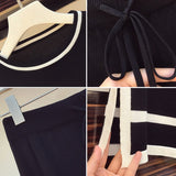 Women's Knitted Two Piece Suits Color Contrast Loose Pullover Sweater Jumpers And Wide Leg Pants Plus Szie