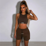 Custom Logo Summer Tracksuit Women Yoga Set Gyms Sportwear Bra With Shorts Running Sports Short Fitness Suit Girls