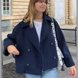 Autumn New Women's Loose Version Of Double Buckle Temperament Commuting Hair, Short Coat