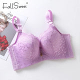 Full Coverage Bras for Women Plus Size Lace Brassiere with Mesh E F Cup Push Up