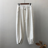 Women's Fleece Lined Thickened Sweatpants White Green Black Trousers 2022 Winter Loose Slim Casual Harem