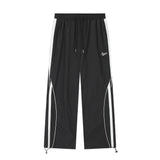 Piping Side Stripe Baggy Sweatpants-Outfit