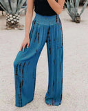 New Wish Hot Fashion Tight High-Waist Pocket Wide Leg Trousers Casual