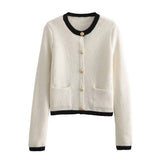 Spring Button Knitted Cardigan Coat Small Scented Women's Sweater