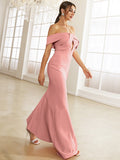 Asymmetrical Hem Cutout Off-Shoulder Fishtail